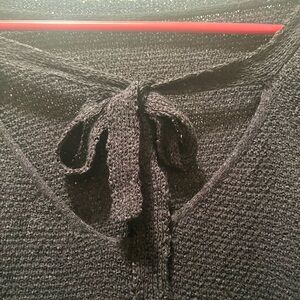 Women's Black Sweater with tie back size Large